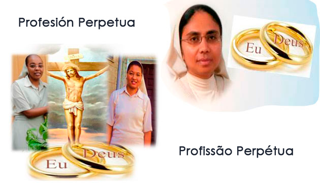 Profesión Perpetua de las hermanas  Mª dos Anjos Semedo, Elisete Tavares  y Francisca Soares